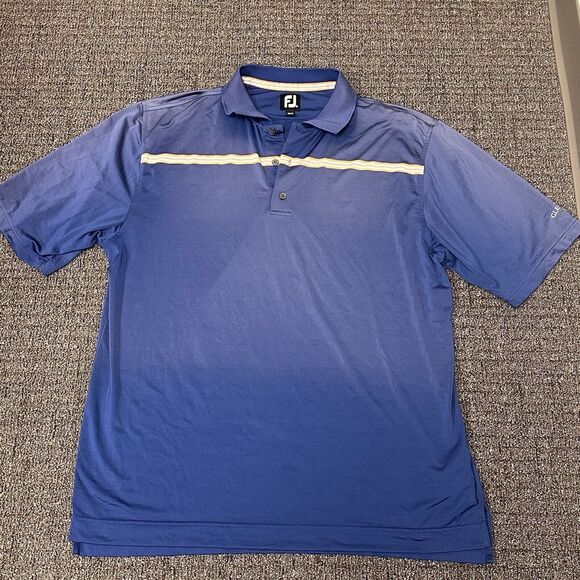 FootJoy Polo Shirt Mens Size XL Blue Stretch Performance Golf Logo See Details - Picture 2 of 8